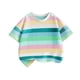 thumbnail image 3 of Blusas y camisas de manga corta con cuello redondo Camiseta de manga corta con cuello redondo a rayas para niño Camiseta informal de media manga para uso diario para bebé Camiseta de algodón para niño, 3 of 4