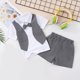 thumbnail image 2 of Odeerbi Chicos 2 Piezas Caballero Traje Formal Preppy Traje Manga Corta Twofer Vestido Camisa y Traje Pantalones Cortos Uniforme Escolar Conjunto, 2 of 9