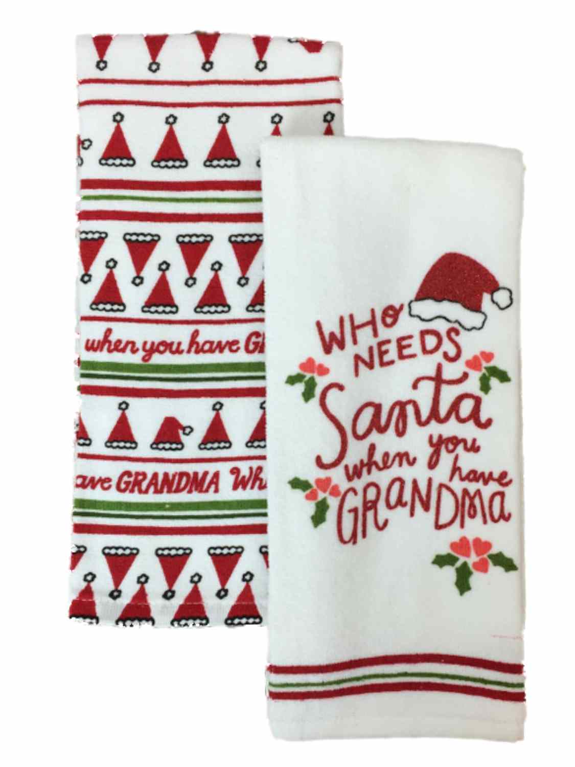 St Nicholas Square Christmas Santa Grandma Kitchen Towel Set, 2 Dish
