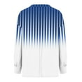 thumbnail image 4 of DeHolifer Womens Sweatshirt Strip Print Gradient Color Crewneck Long Sleeve Loose Pullover with Pocket Blue M, 4 of 7