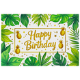 thumbnail image 3 of Tropical Leaf Pineapple Themed Happy Birthday Banner Background Backdrop Party Decoration Photography Props Birthday Party Decorations, 3 of 6