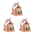 thumbnail image 1 of Guardoinrt Christmas Village Landscape Tabletop Figurine Christmas for Yellow Small 3Set, 1 of 6