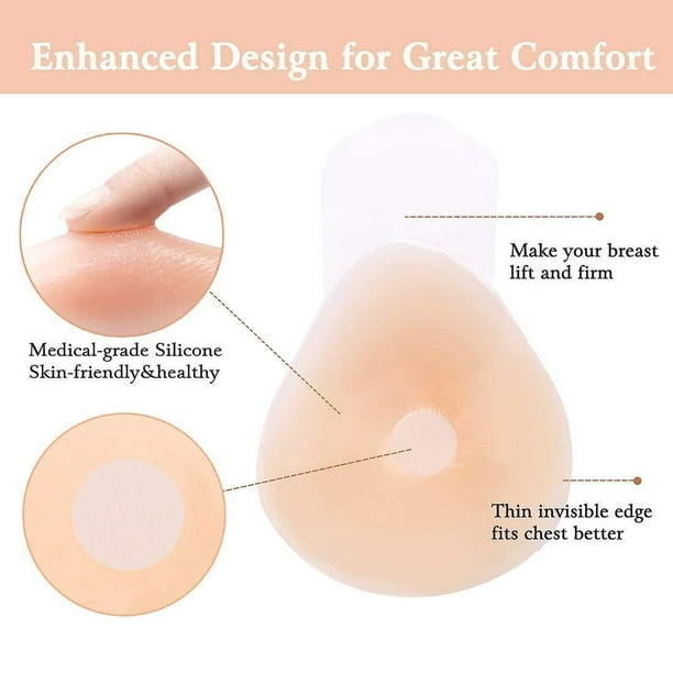 Silicone Tear Drop Breast Lift (for C-cup), Invisible Nipple Cover,  Reusable Chest Flap Self-adhesive Bra, Strapless Bra 