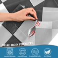 thumbnail image 3 of Yayeee Kitchen Curtains Tier Pair Light Filtering 27"x36" Rod Pocket Short Cafe Window Panel, Black White And Grey Plaid Pattern, 3 of 7