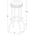 thumbnail image 5 of Retro Upholstered Metal Swivel Bar Stool White (Set of 2), 5 of 5