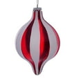 thumbnail image 1 of Vickerman MC190323 7,5 Po Rouge & Blanc Bande Goutte Ornement - 2 par Sac, 1 of 1