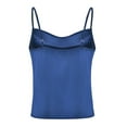 thumbnail image 6 of HOMBOM Navy Camisoles Sleeveless V-neck Silk Chiffon Solid Trendy Tops for Women Clearance M, 6 of 9