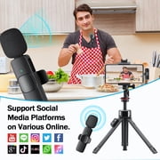 RONY 2 in 1 Wireless Lavalier Microphone for iPhone iPad, Play-plug Lapel Mics with Noise Reduction for Video Recording Live Stream Vlog Youtube
