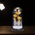 thumbnail image 3 of Rosa Galaxia Encantada LED Eterna con Flor de Aluminio y Guirnalda de Luces en Domo oro, 3 of 7