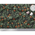 thumbnail image 3 of Soimoi Black Cotton Duck Fabric Leaves & Orange Fruits Printed Fabric 1 Yard 42 Inch Wide, 3 of 3