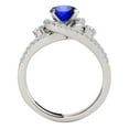 thumbnail image 2 of Mauli Jewels Engagement Rings for Women 1.65 Carat Halo Tanzanite and Diamond Engagement Ring 4 Prong 14k White Gold, 2 of 7