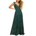 thumbnail image 1 of USSUMA Dresses for Women Party Casual,Women's Boho Maxi Long Dress Summer Sleeveless Tiered Maxi Dress Beach Tie Strap Smocked Long Dresses Floral Pleated Sundress, 1 of 8