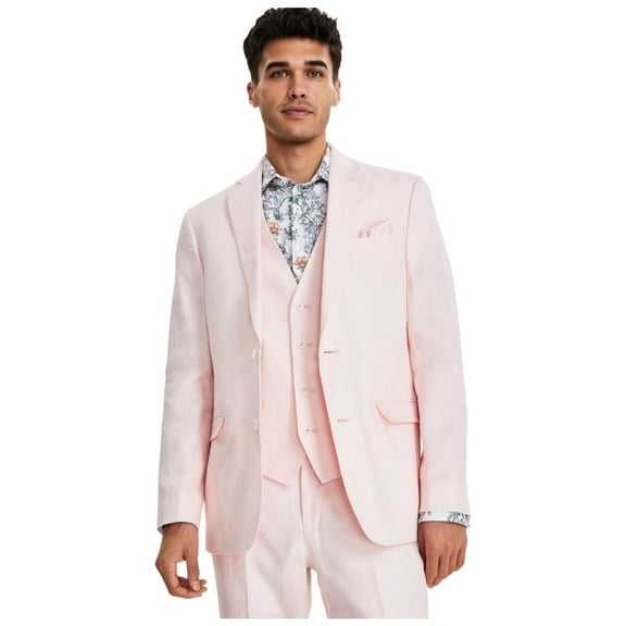 Bar III Men's Slim-Fit Linen Suit Jackets Pink 38L B4HP $360