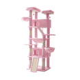 thumbnail image 4 of Amolife 81" Large Cat Tree Tower for Large Cats with Cat Condo Hammock, 2 Scratching Ramps, 6 Scratching Posts, Pink, 4 of 9
