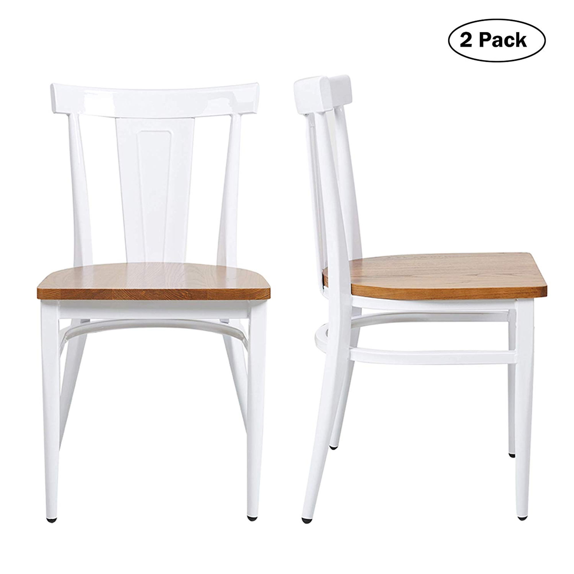 KARMAS PRODUCT Dining Room Chairs Set of 2 Wood Seat and Metal Leg