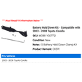 thumbnail image 2 of Battery Hold Down Kit - Compatible with 2003 - 2008 Toyota Corolla 2004 2005 2006 2007, 2 of 3
