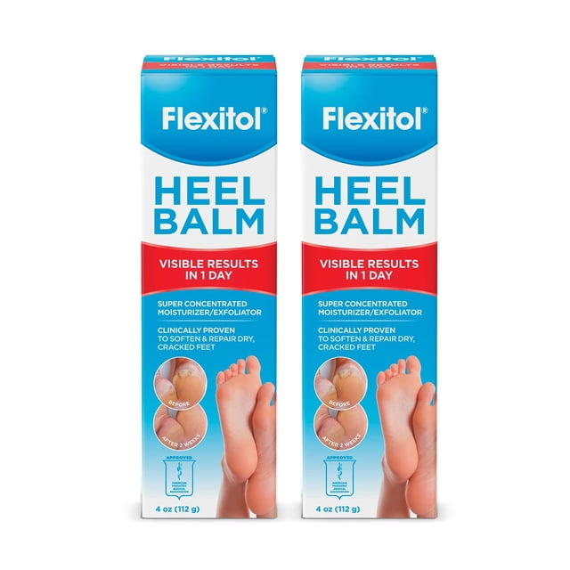 Crema para pies Flexitol, bálsamo para talones, rico en humectación, 120 ml (paquete de 2)