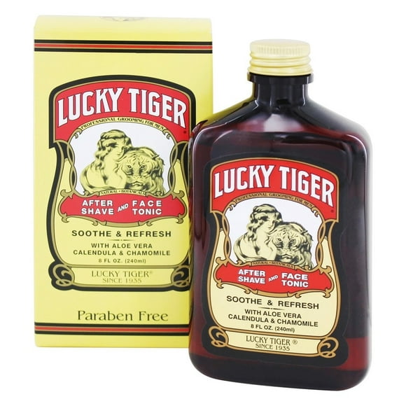 Lucky Tiger - après le Rasage et Tonique pour le Visage Apaiser et Rafraîchir Certifié Biologique - 8 fl. oz.
