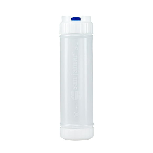 San Jamar Ez Kleen Plastic Sauce Bottle with Medium Valve for Thick Sauces and Relish, 20 Ounces, White, (Pack of 12)
