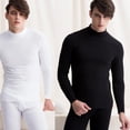 thumbnail image 2 of Conjunto de ropa interior térmica de cuello medio alto para hombre de otoño e invierno Ropa y pantalones de cuello medio alto con forro polar Ropa interior térmica de papá, 2 of 6