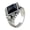 Silver Dark Blue, variant on Men's Stainless Steel Vintage Personalized Synthetic Turquoise Stone Rings Thumb Pinky Ring Silver White Size 10