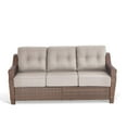 thumbnail image 2 of PARKWELL 75" Outdoor Patio Sofa,All-Weather Rattan Oversized 3-Seater Couch with Deep Seat and Thick Cushions,Ideal for Porch Deck Backyard,Brown/Beige, 2 of 7