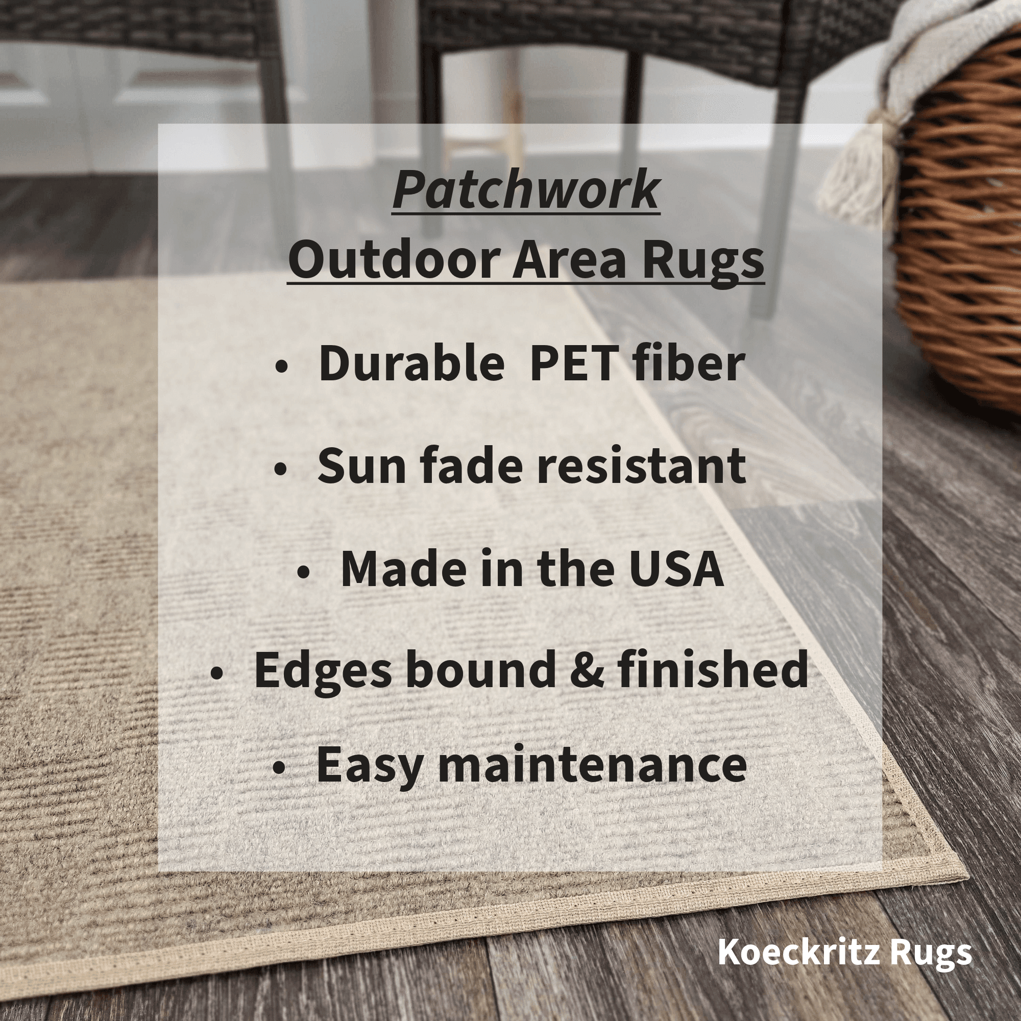 Koeckritz Rugs 8'x10' Chestnut Patchwork Indoor/Outdoor Rug Soft, Durable & Easy to Clean
