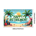 thumbnail image 2 of Tropical Design Happy Retirement Beach Banner Decorative Theme Holiday Palm Trees for Retirement Party Outdoor Event Seaside Gathering, 2 of 9