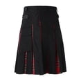 thumbnail image 2 of Kilt for Men Men's Traditional Scottish Kilt Modern Highland Casual Kilt Tactical Kilts with Adjustable Straps Red XXXXL, 2 of 7