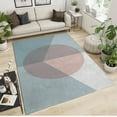 thumbnail image 2 of Retro Nordic Style Carpet for Living Room, Blue and Pink Gradient Geometric Print Washable Carpet, Entryway Rug Soft Thin Non-Slip Low-Pile for Floor Doormat Apartment Bedroom 4x6ft, 2 of 7