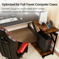 thumbnail image 6 of Computer Tower Cart - Height Adjustable PC Stand, 2-Tier ATX-Case CPU Holder Home Office Gaming Desk Accessories with Rolling Lockable Wheels, Laptop Table Standing Computer Desk, Rustic Brown, 6 of 8