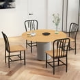 thumbnail image 5 of Gymax Dining Chair Set of 4 Armless Spindle Back Kitchen Chairs w/ Ergonomic Seat Black & Natural, 5 of 10
