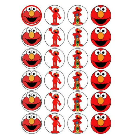 24 Elmo Edible Frosting Image Cupcake Toppers