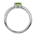 thumbnail image 3 of SuperJeweler 1 1/2 Carat Oval Shape Peridot and Halo Diamond Ring In Sterling Silver For Women, 3 of 6