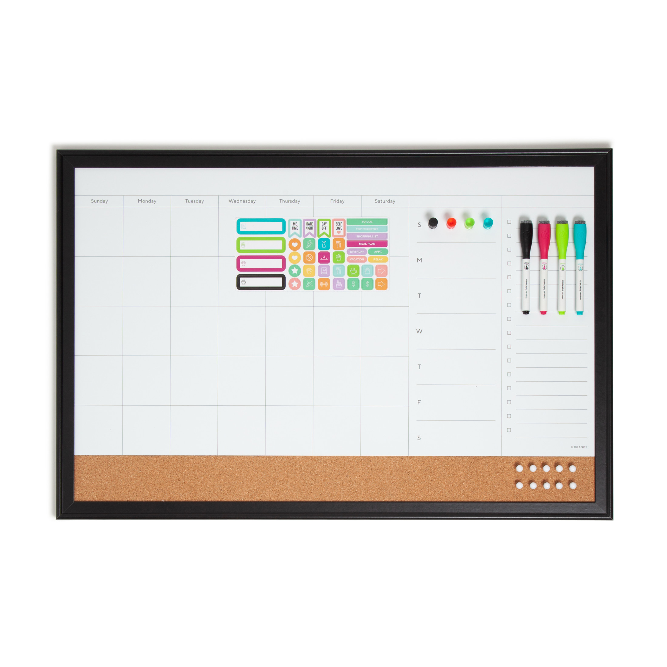 U Brands 30x20 Magnetic Dry Erase Calendar Planner Board photo 1