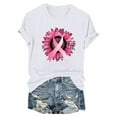 thumbnail image 4 of SwiftWear Breast Cancer Shirt Women Pink Ribbon T-Shirts Cancer Fighter Sunflower Graphic Tee Short Sleeve Tops XL, 4 of 4