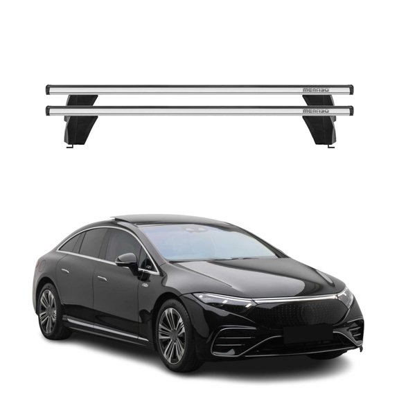 Fix Point Roof Racks Cross Bars for Mercedes EQS V297 2022-2024 Alu Silver 2x