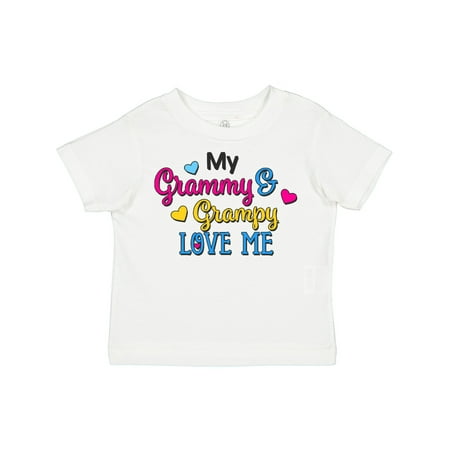 

Inktastic My Grammy and Grampy Love Me with Hearts Gift Toddler Boy or Toddler Girl T-Shirt