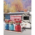 thumbnail image 5 of 4th of July RV Awning Sun Shade Screen 9'X7' Patriotic Poppy Vase Mesh Sunscreen American Flag Awning Shade Screen with Zipper UV Blocker Completed Kits Outdoor Canopy for RV Motorhome Camper Travel, 5 of 7
