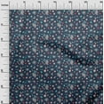 thumbnail image 2 of oneOone Polyester Lycra Dark Navy Blue Fabric Florals Craft Projects Decor Fabric Printed By The Yard 56 Inch Wide, 2 of 4