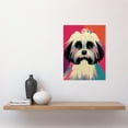 thumbnail image 2 of Modern Cute Shih Tzu Dog Vibrant Bright Portrait in Pink Blue Orange Cream Unframed Wall Art Print Poster Home Decor Premium, 2 of 4