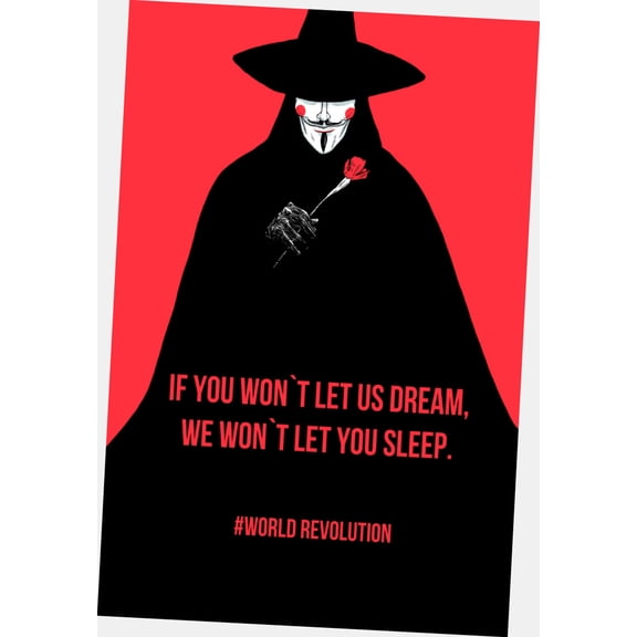 V For Vendetta Movie Poster 11"x17" 11x17 Multi-Color Square Adults Best Posters