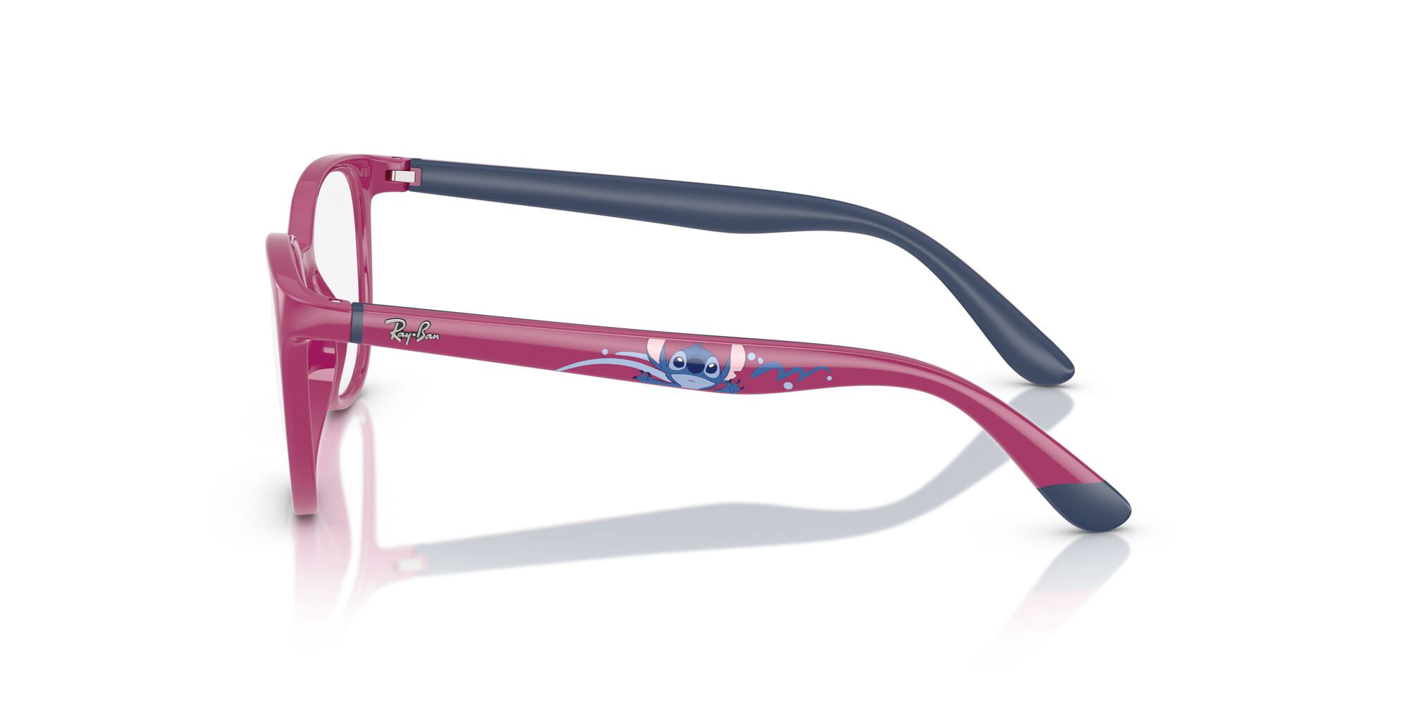 Ray-Ban Youth Size 47 0RY1631 Prescription Eyeglasses with Case, Fucsia with Rubber Blue/Demo Lens