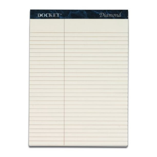 Tops 63983 Docket Diamond Law Ruled Pads, 81/2 x 113/4, Ivory, 2 50