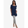 thumbnail image 6 of Women's Plus Size Flare Top - Casual Short Sleeve Loose Fit T-Shirt, Swing Style, 6 of 6