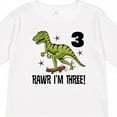 thumbnail image 4 of Inktastic 3rd Birthday Dinosaur Skateboarding Boys Long Sleeve Toddler T-Shirt, 4 of 5