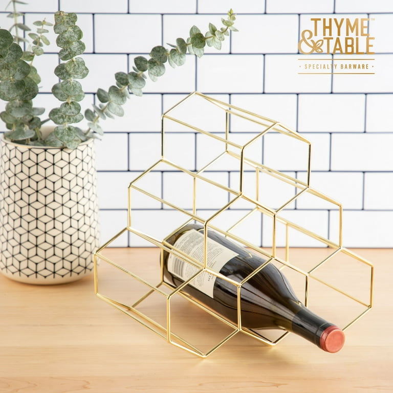 Thyme Table 6 Bottle Wine Rack Gold Walmart