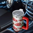 thumbnail image 6 of Red Christmas Car Pattern Tumbler with Handle and Lid,40oz Double Wall Vacuum Insulated Tumbler,Cups Gift for Women and Men, 6 of 7