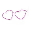 thumbnail image 2 of Stainless Steel Hoop Earrings Heart Purple Green Pink Yellow 1.5" To 2.2" P575, 2 of 2