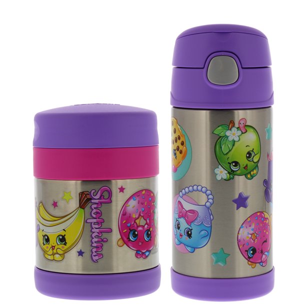 Thermos FUNtainer Vacuum Insulated Stainless Steel 10oz Food Jar & 12oz Water Bottle w/Straw Set